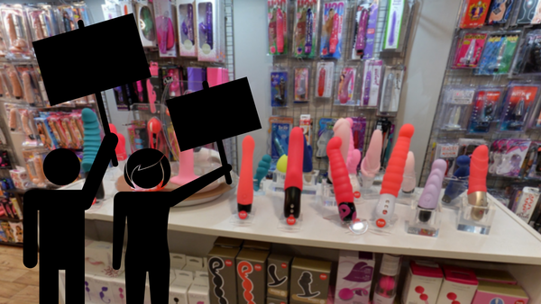 “Maroon The Goon!” Local Christian Youth Group Pickets Inside Sex Shop